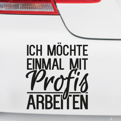 Autoaufkleber Ich möchte einmal mit Profis arbeiten