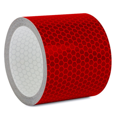 Reflektorband mit Wabenmuster 5cm breit - Rot