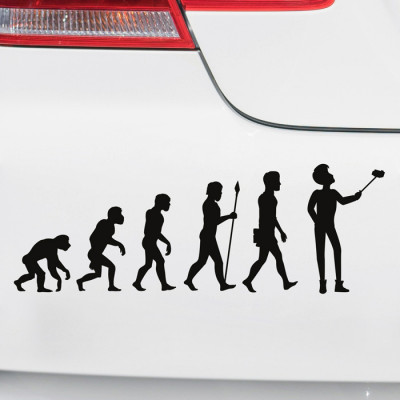 Autoaufkleber Evolution Selfie