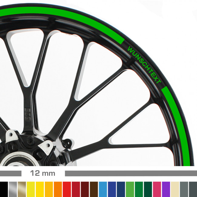 Motoking Felgenrandaufkleber 360° GLÄNZEND/ganzer Kreis/für 19 bis 23 Farbe & Breite wählbar 