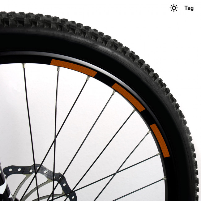 Reflektor-Aufkleber-Set mit Wabenmuster 10mm für Mountainbike Orange