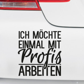 Autoaufkleber Ich möchte einmal mit Profis arbeiten