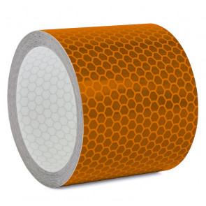 Reflektorband mit Wabenmuster 5cm breit - Orange