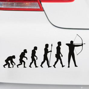 Autoaufkleber Evolution Bogenschießen