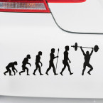 Autoaufkleber Evolution Gewichtheben