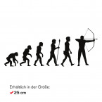 Autoaufkleber Evolution Bogenschießen