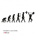 Autoaufkleber Evolution Gewichtheben