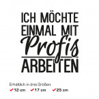 Autoaufkleber Ich möchte einmal mit Profis arbeiten